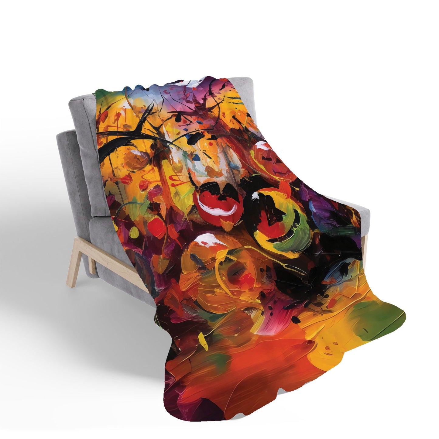 Abstract Halloween Painting Sherpa Blanket