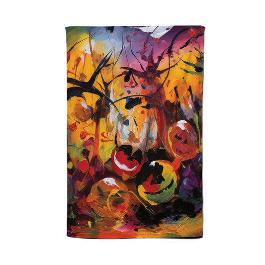 Abstract Halloween Painting Tea Towel