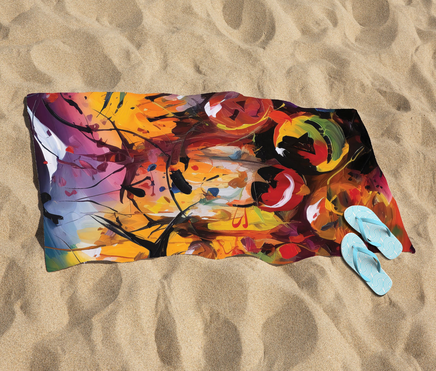 Abstract Halloween Painting Beach Towel