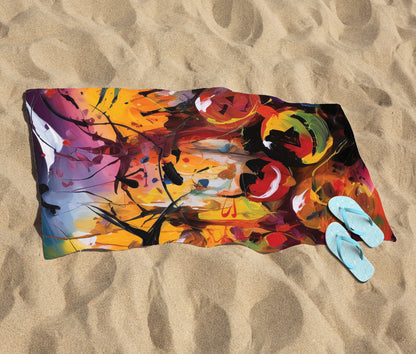Abstract Halloween Painting Beach Towel