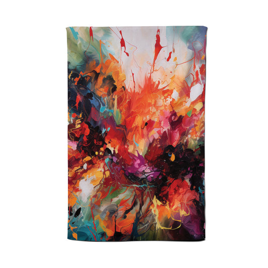 A Vibrant Abstract Painting Of Halloween Tea Towel
