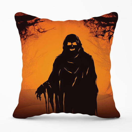 A Spooky Black And Orange Ghost Cushions