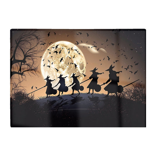 Witches Riding Broomsticks Glass Chopping Board