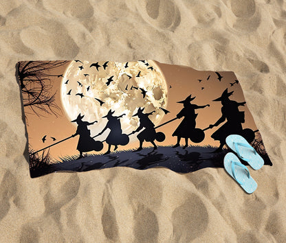 Witches Riding Broomsticks Beach Towel