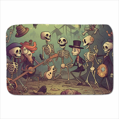 Cartoonish Skeletons Having A Party Sherpa Blanket