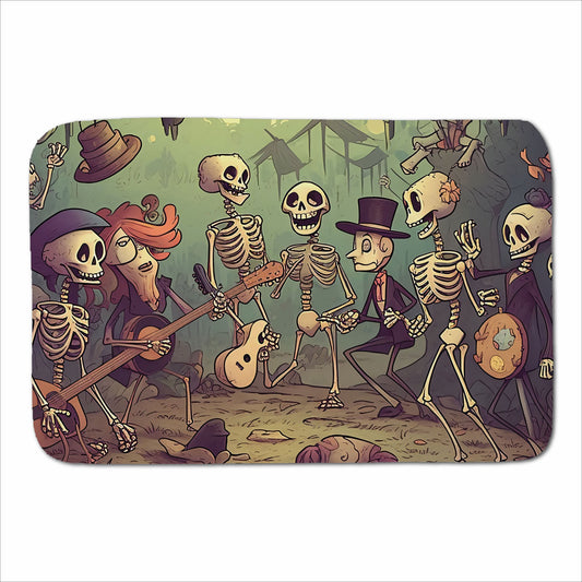 Cartoonish Skeletons Having A Party Sherpa Blanket