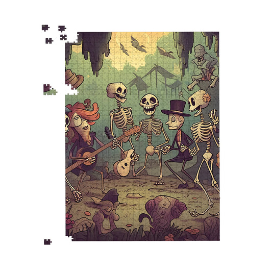 Cartoonish Skeletons Having A Party Jigsaw Puzzle