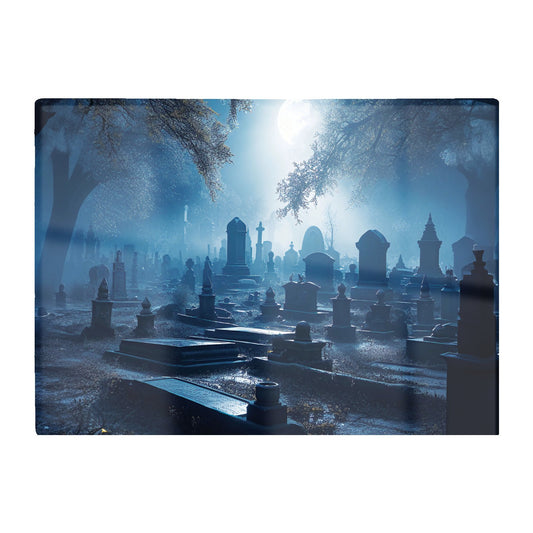 A Moonlit Graveyard Glass Chopping Board