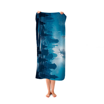 A Moonlit Graveyard Beach Towel