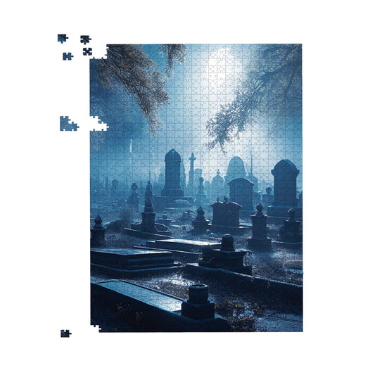 A Moonlit Graveyard Jigsaw Puzzle