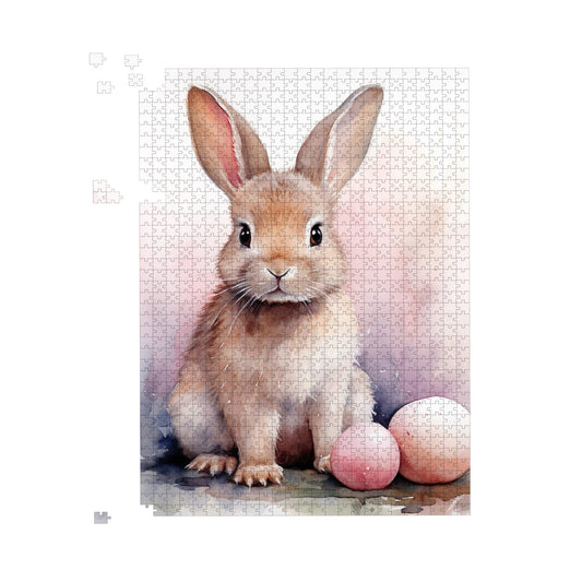Whimsical Watercolour Easter Bunny Jigsaw Puzzle