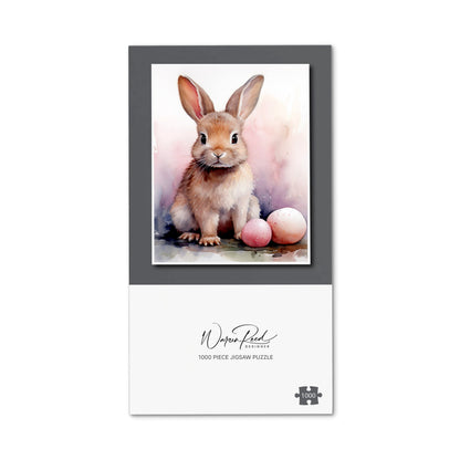 Whimsical Watercolour Easter Bunny Jigsaw Puzzle