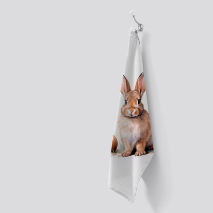 A Watercolour Easter Bunny Tea Towel