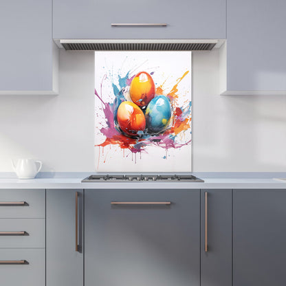 Watercolour Splashart Easter Eggs Kitchen Splashback