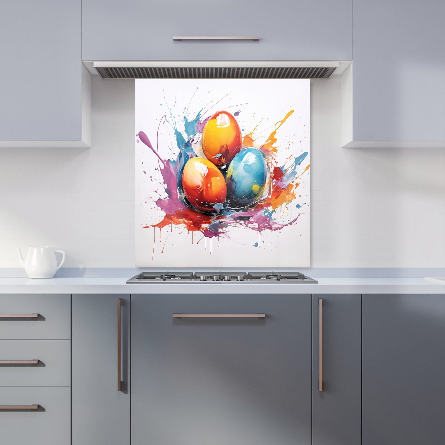 Watercolour Splashart Easter Eggs Kitchen Splashback