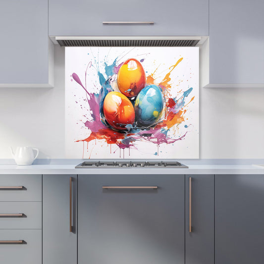 Watercolour Splashart Easter Eggs Kitchen Splashback