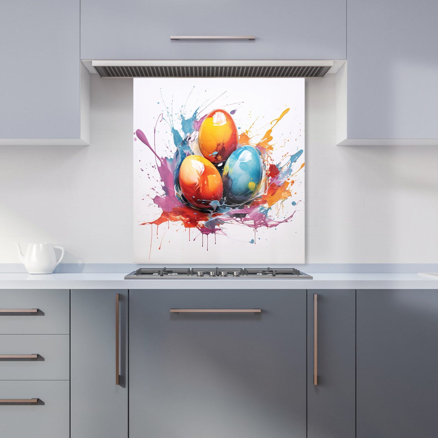 Watercolour Splashart Easter Eggs Kitchen Splashback