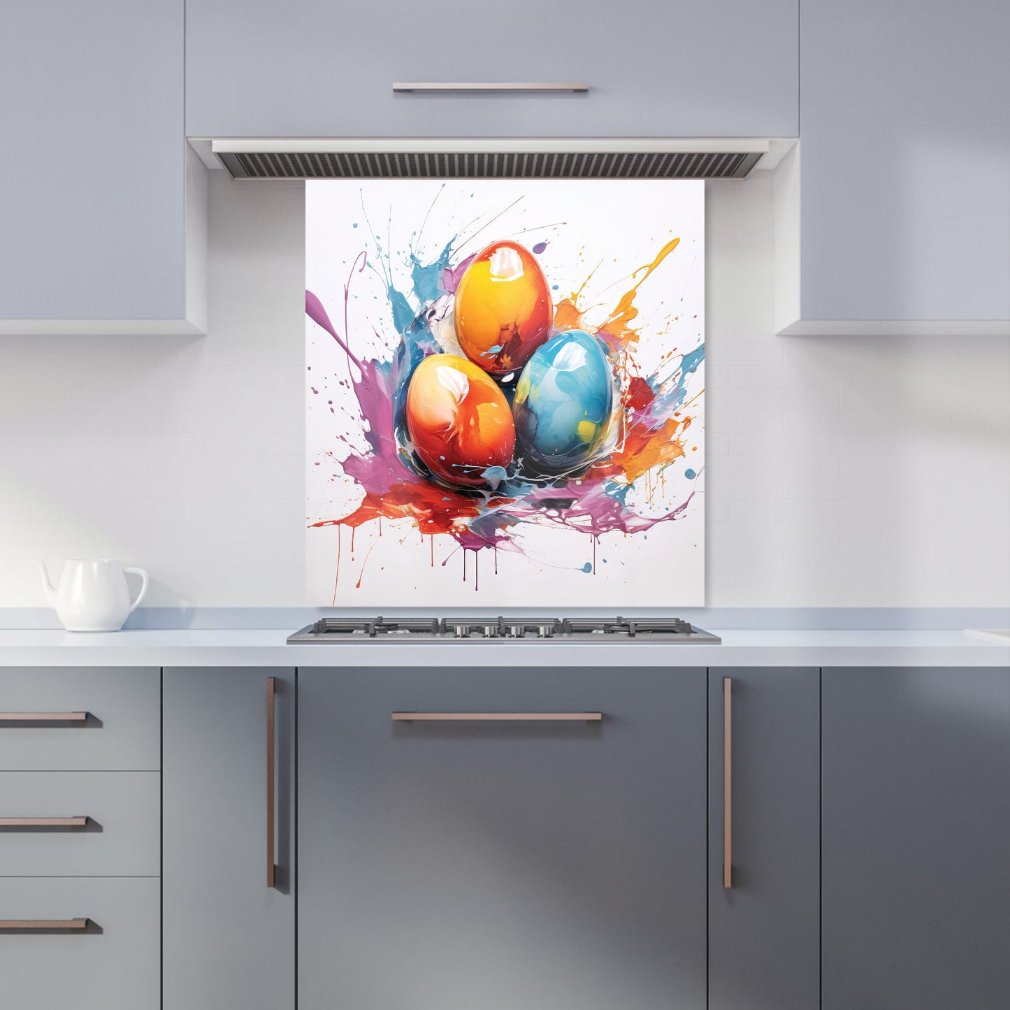 Watercolour Splashart Easter Eggs Kitchen Splashback