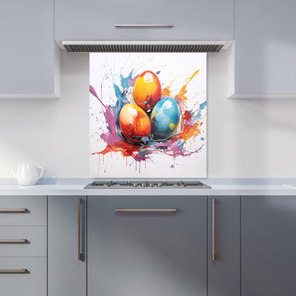 Watercolour Splashart Easter Eggs Kitchen Splashback
