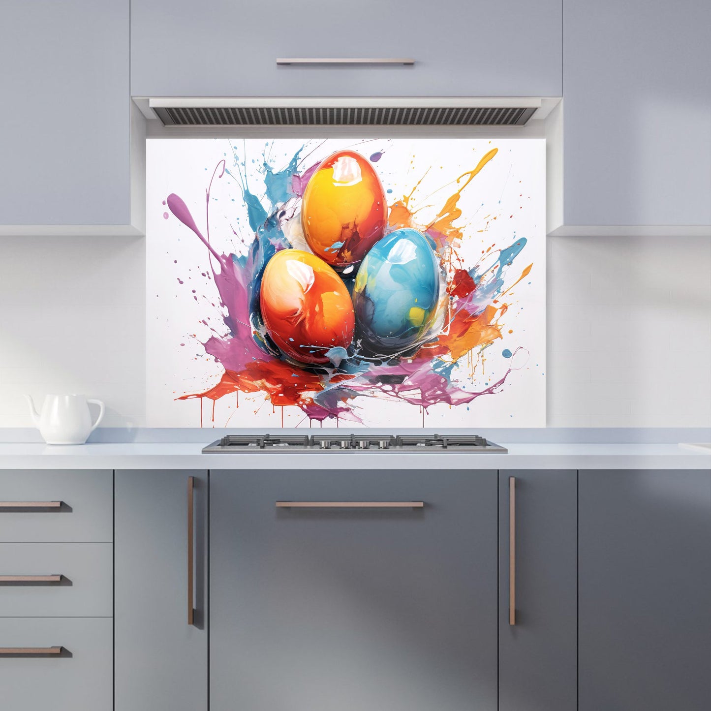 Watercolour Splashart Easter Eggs Kitchen Splashback