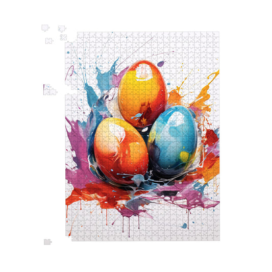 Watercolour Splashart Easter Eggs Jigsaw Puzzle