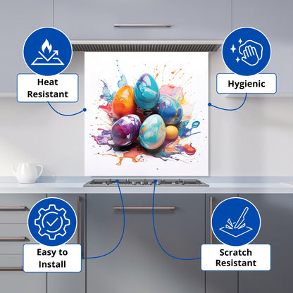 Watercolor Easter eggs Kitchen Splashback