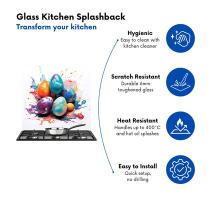 Watercolor Easter eggs Kitchen Splashback