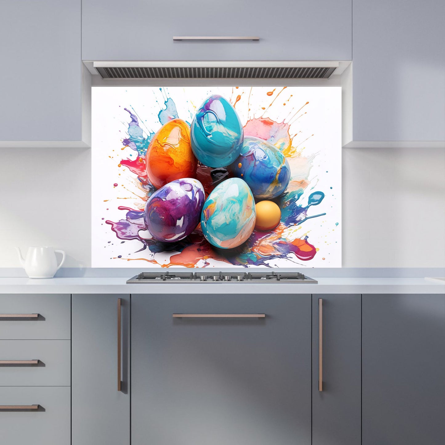 Watercolor Easter eggs Kitchen Splashback