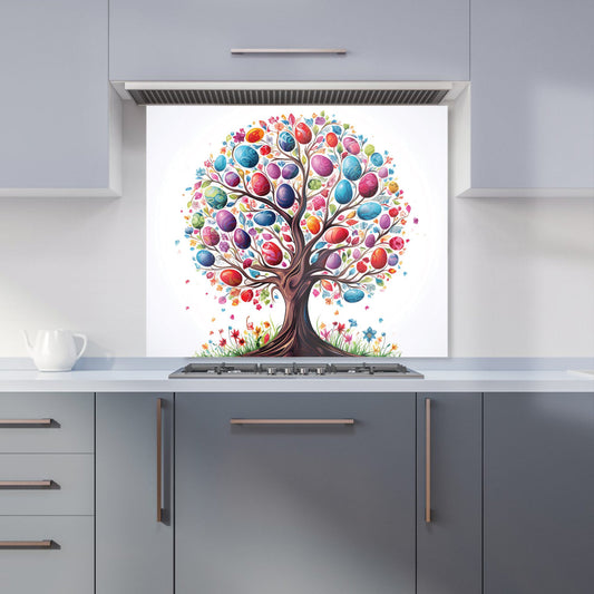 Whimsical Easter Egg Tree Kitchen Splashback