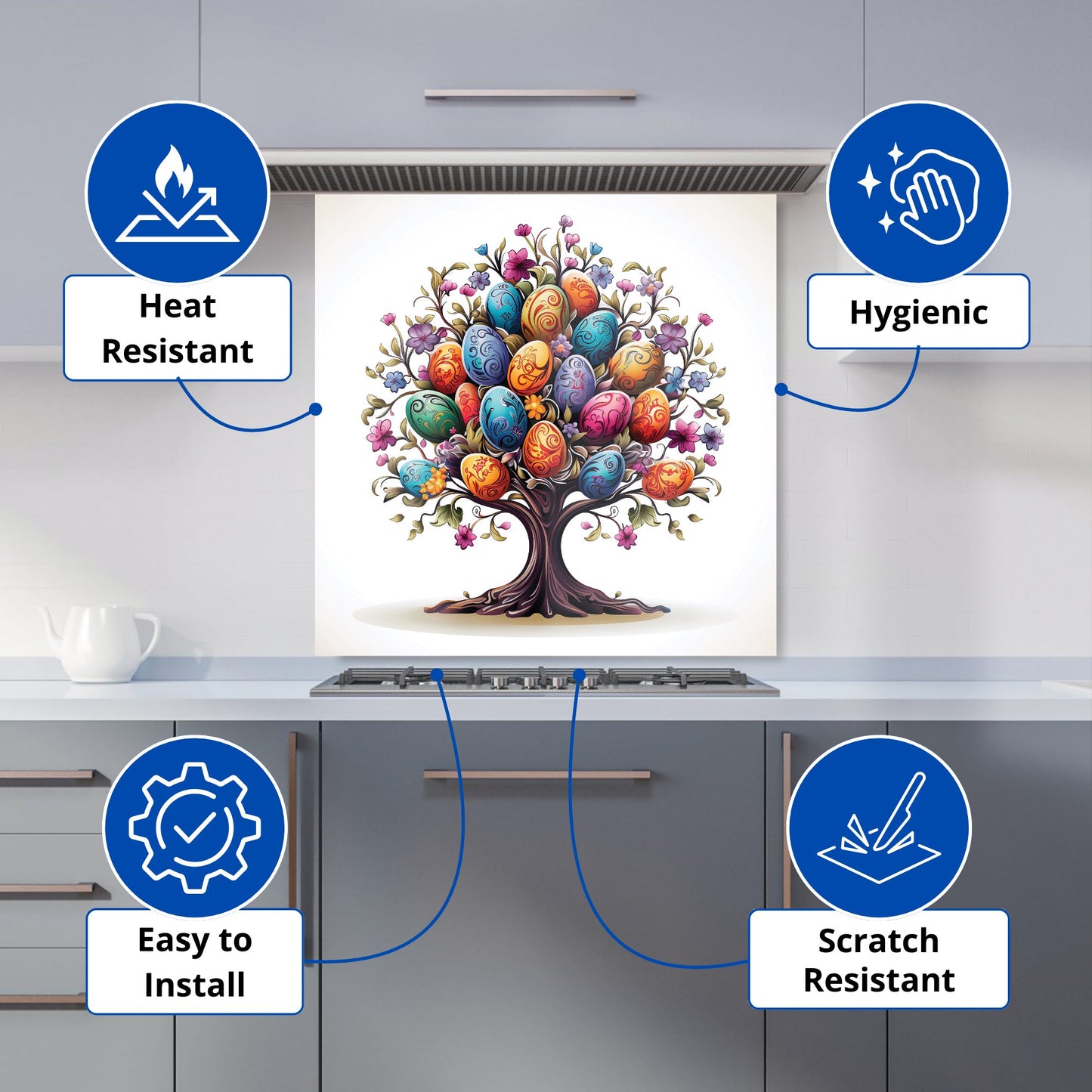 A Magical Easter Egg Tree Kitchen Splashback