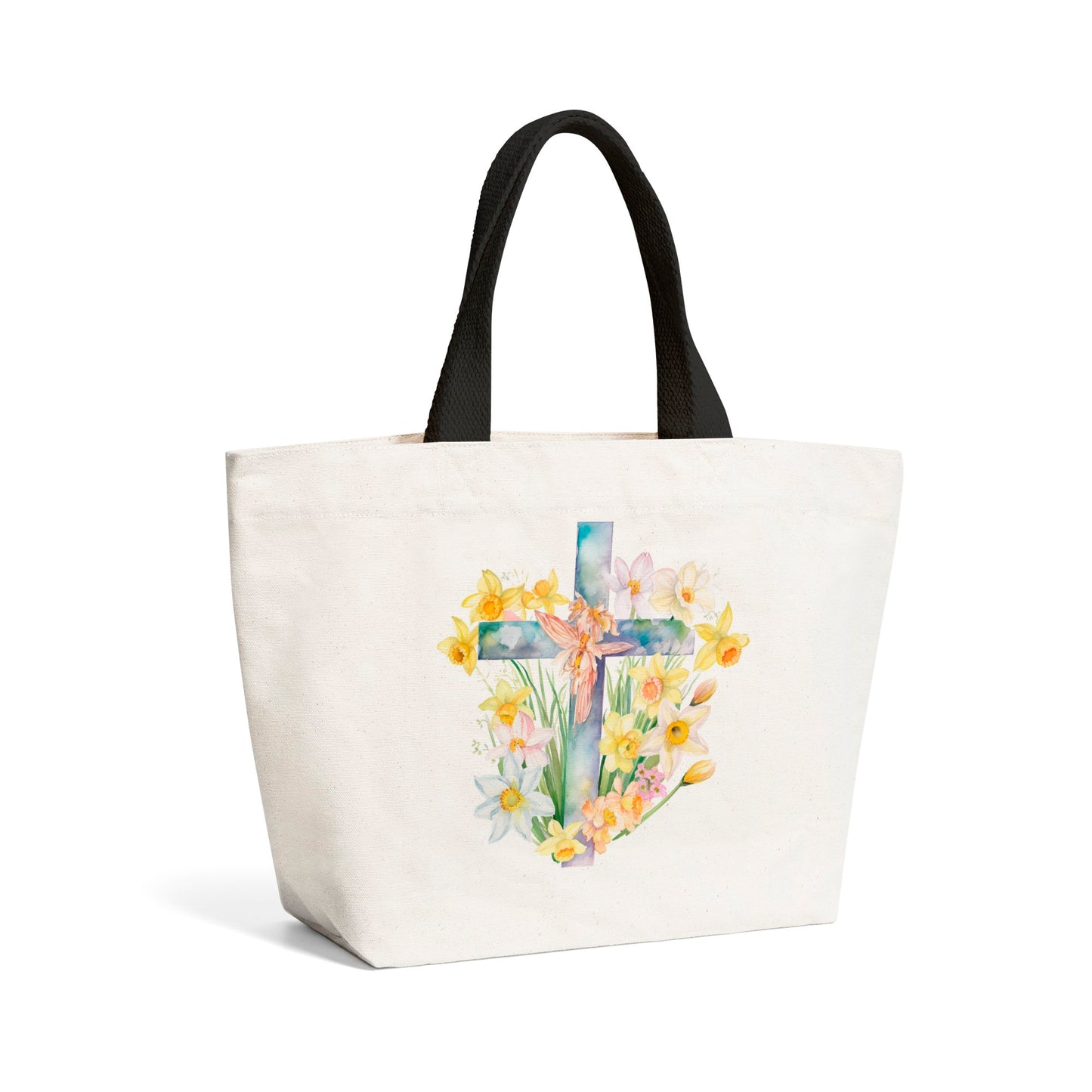Easter Cross with Daffodils Beach Shopper Tote Bag