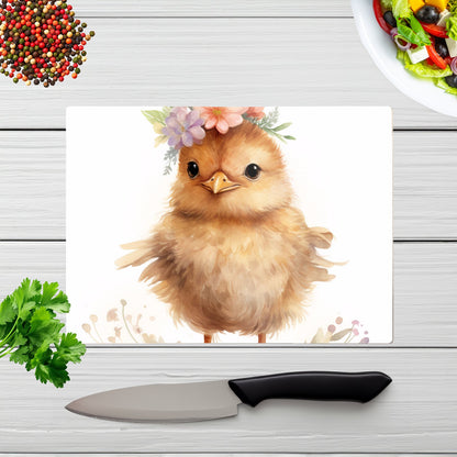 Watercolour, Cute Easter Chick Chopping Board