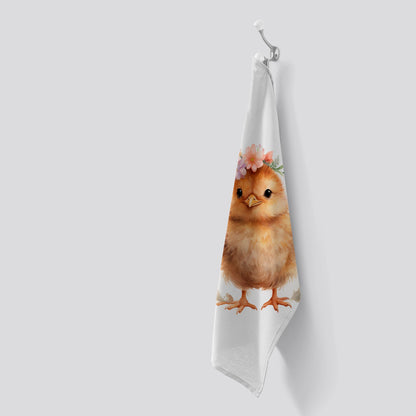 Watercolour, Cute Easter Chick Tea Towel