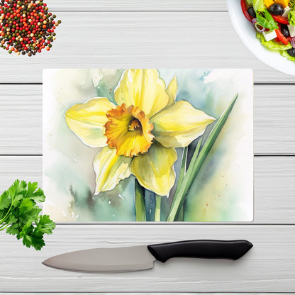 Watercolour Daffodil Chopping Board