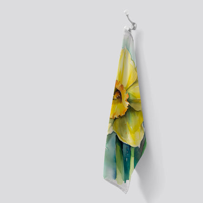 Watercolour Daffodil Tea Towel