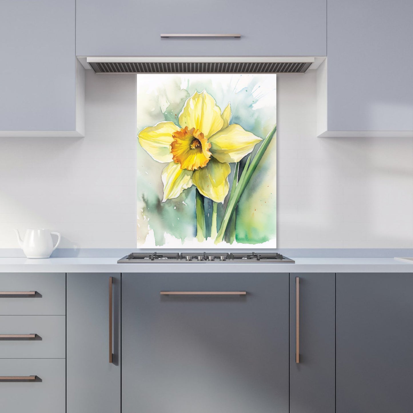 Watercolour Daffodil Kitchen Splashback
