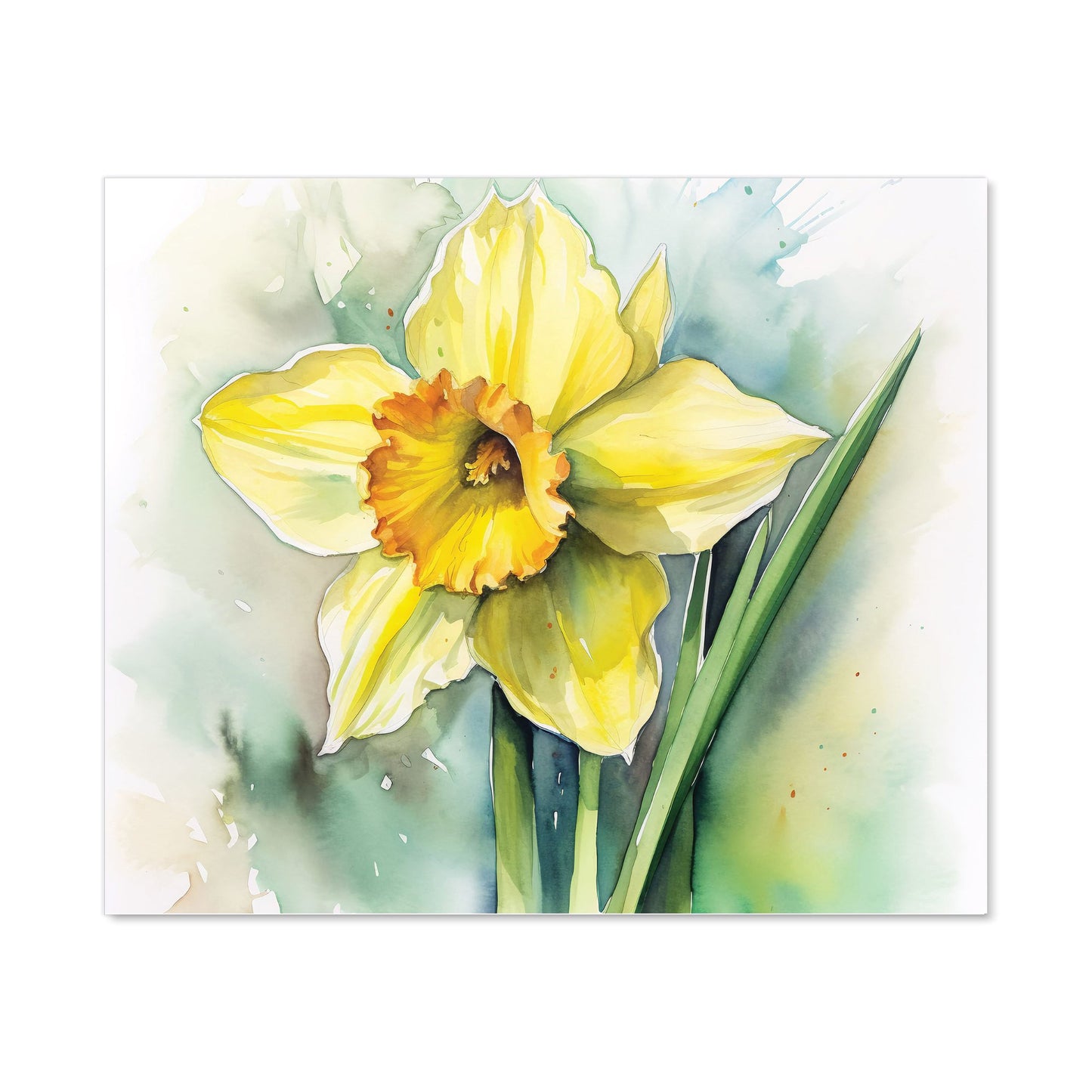 Watercolour Daffodil Kitchen Splashback