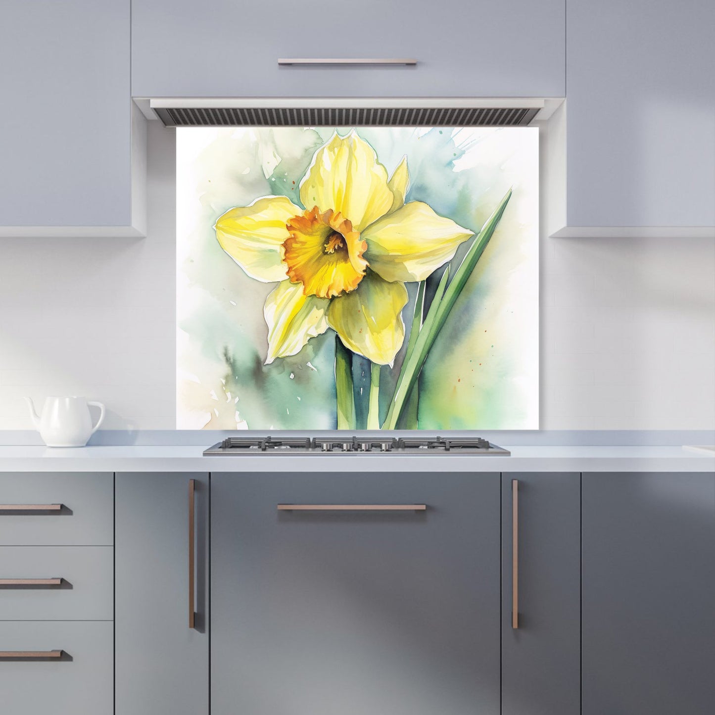 Watercolour Daffodil Kitchen Splashback