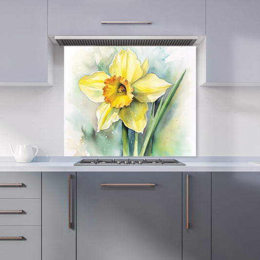 Watercolour Daffodil Kitchen Splashback