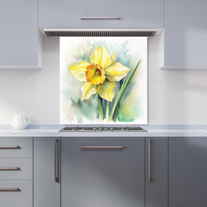 Watercolour Daffodil Kitchen Splashback