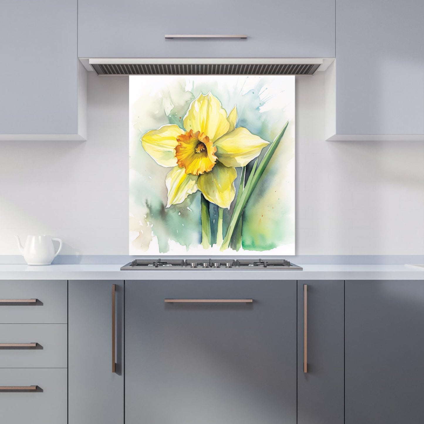 Watercolour Daffodil Kitchen Splashback