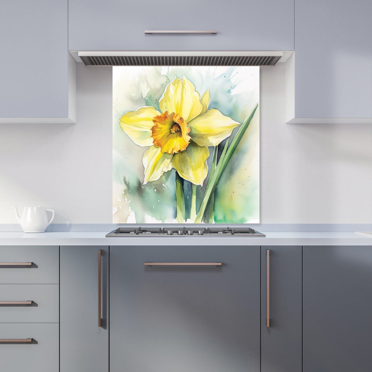 Watercolour Daffodil Kitchen Splashback