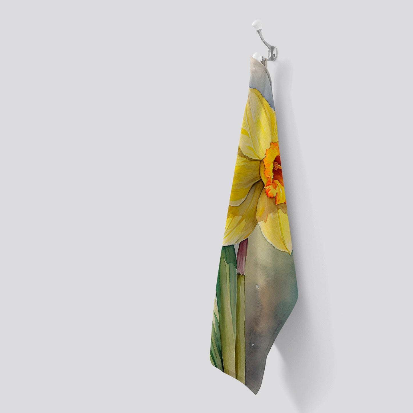 Daffodil Watercolour Tea Towel