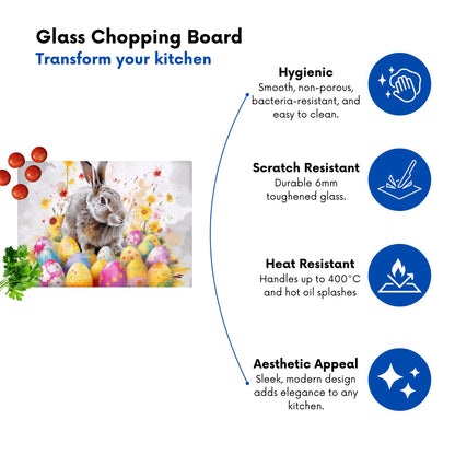 Splashart Easter Bunny And Eggs Chopping Board