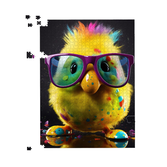 Funky Easter Chick With Glasses Jigsaw Puzzle