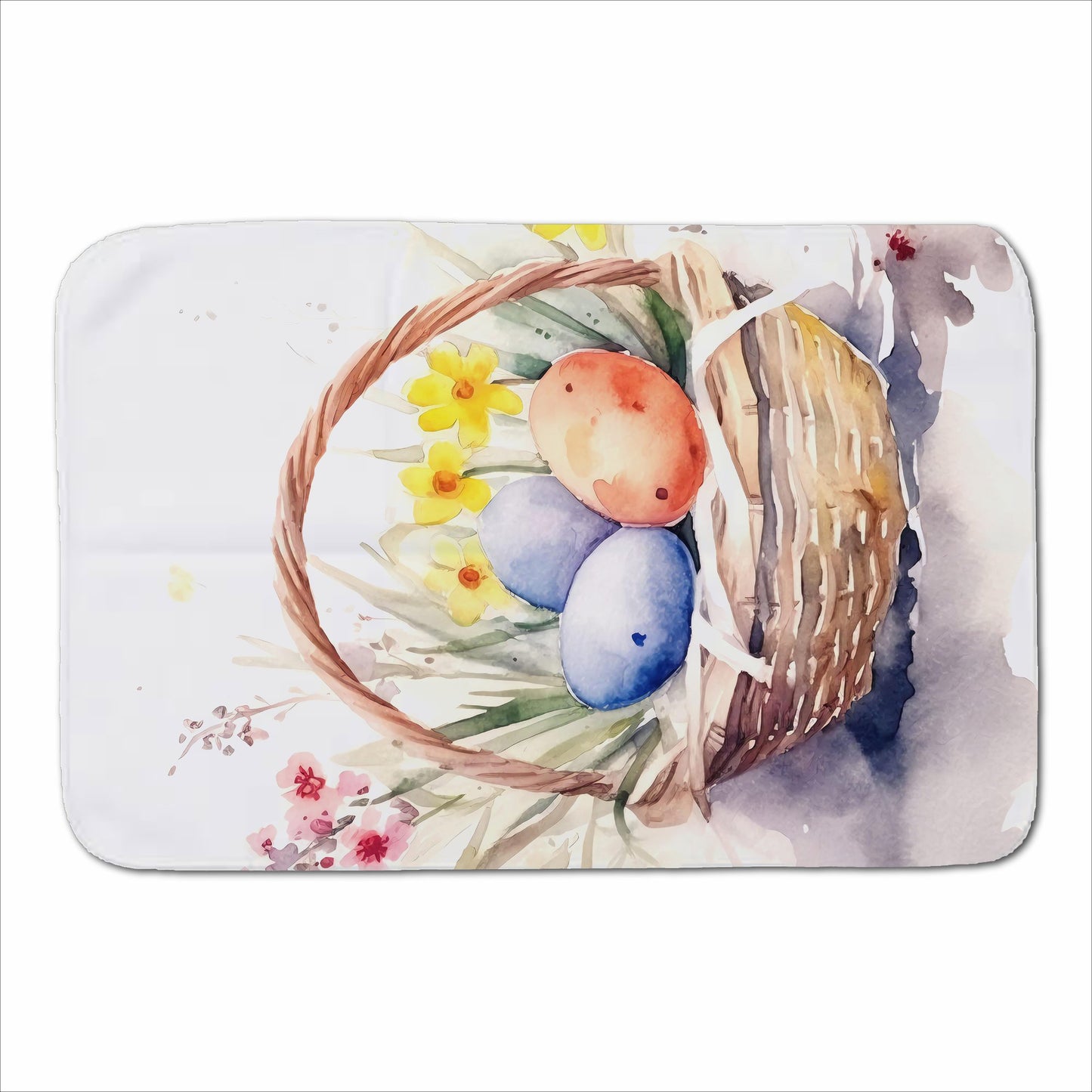Watercolour Easter Basket Sherpa Blanket