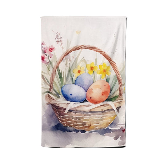 Watercolour Easter Basket Tea Towel
