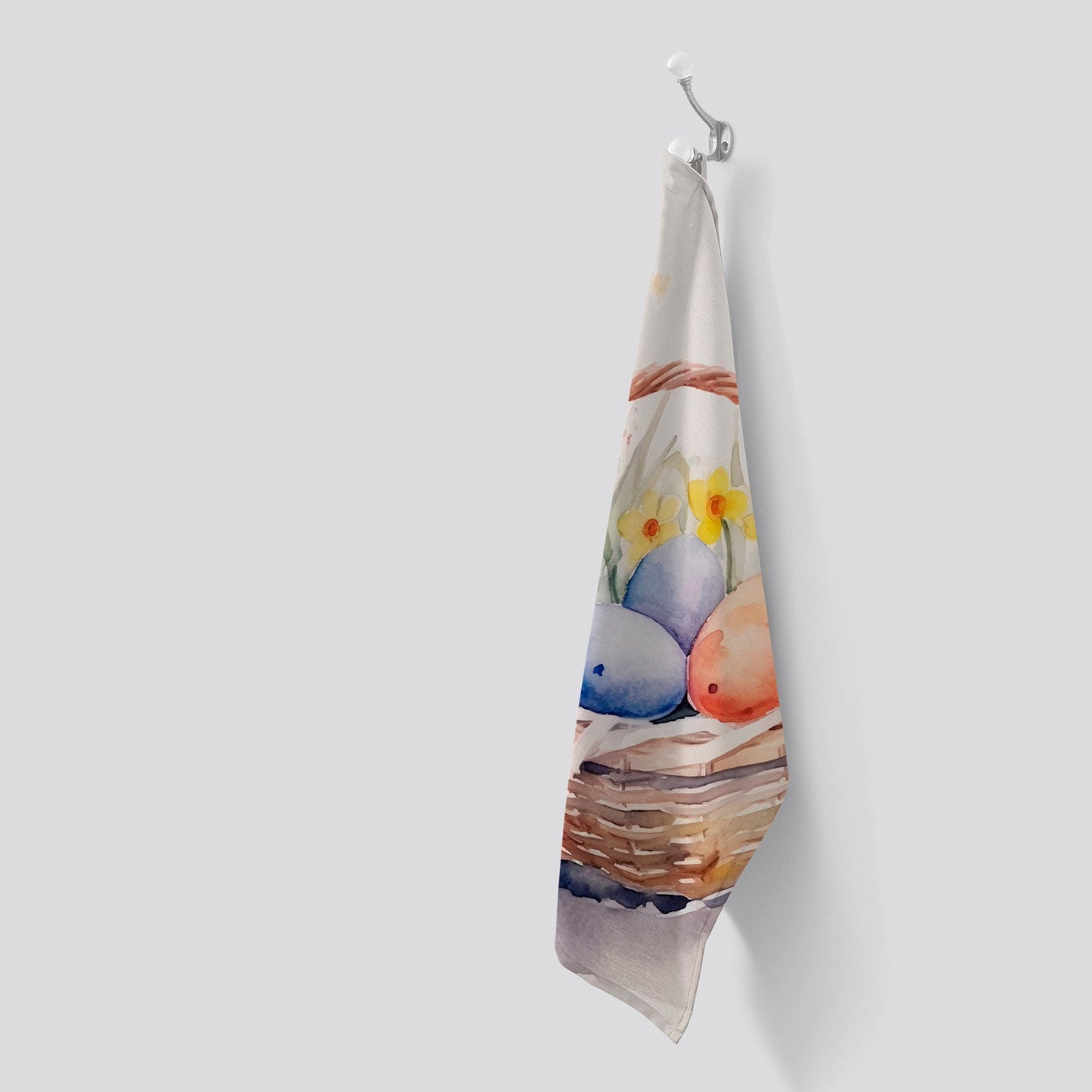 Watercolour Easter Basket Tea Towel