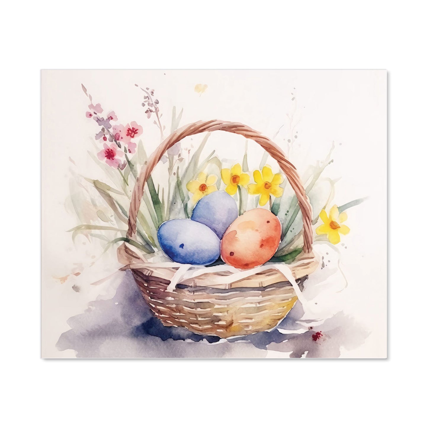 Watercolour Easter Basket Kitchen Splashback