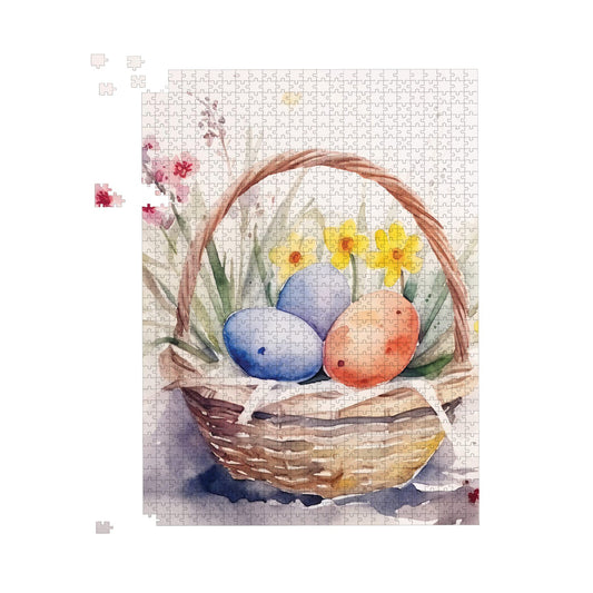 Watercolour Easter Basket Jigsaw Puzzle
